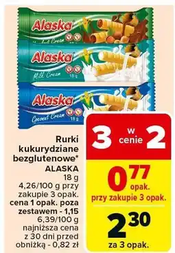 Carrefour Market Rurki kukurydziane bezglutenowe Alaska oferta