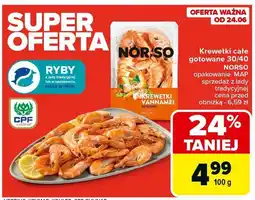 Carrefour Krewetki całe gotowane 30/40 Norso oferta