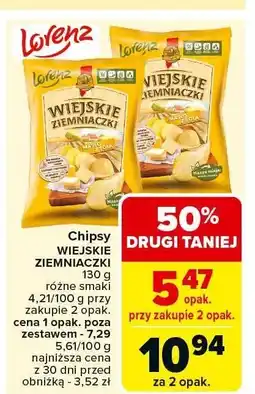 Carrefour Chipsy Wiejskie Ziemniaczki Lorenz oferta