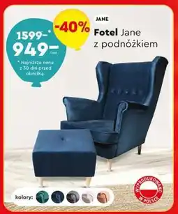 Biedronka Fotel Jane z podnóżkiem oferta