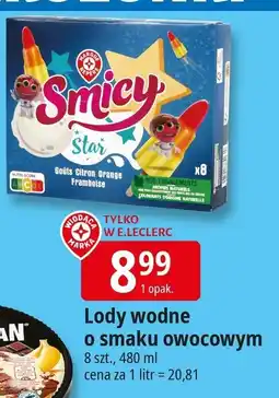 E.Leclerc Lody wodne o smaku owocowym Smicy oferta