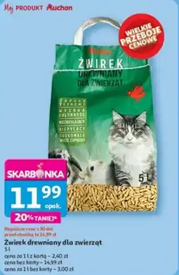 Auchan Żwirek drewniany dla zwierząt oferta