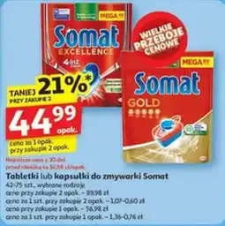 Auchan Tabletki lub kapsułki do zmywarki Somat oferta