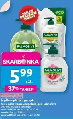 Auchan Mydło w płynie z pompkq lub opakowanie uzupełniające Palmolive oferta