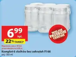 Auchan Komplet 6 słoików bez zakrętek FI 66 oferta
