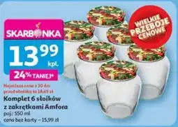 Auchan Komplet 6 słoików z zakrętkami Amfora oferta