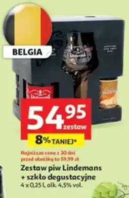 Auchan Zestaw piw Lindemans + szkło degustacyjne oferta