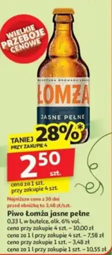 Auchan Piwo Łomża jasne pełne oferta