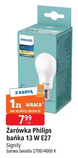 E.Leclerc Żarówka 13w e27 230v barwa zimna Philips oferta