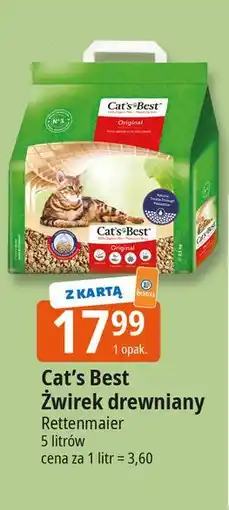 E.Leclerc Żwirek drewniany zbrylający Cat's Best oferta