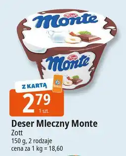 E.Leclerc Deser mleczno-czekoladowy z orzechami Zott Monte oferta