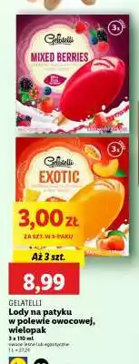 Lidl Gelatelli Lody na patyku w polewie owocowej, wielopak oferta