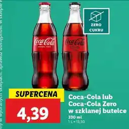 Lidl Coca-Cola lub Coca-Cola Zero w szklanej butelce oferta