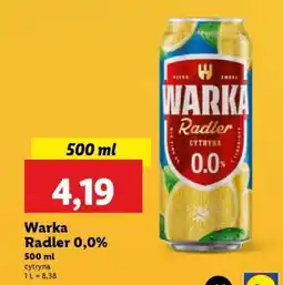 Lidl Warka Radler 0,0% oferta