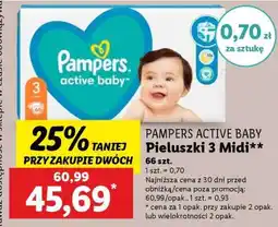 Lidl PAMPERS ACTIVE BABY Pieluszki 3 midi oferta