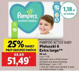 Lidl Pampers Active Baby Pieluszki 6 Extra large oferta