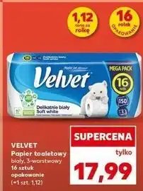 Kaufland Papier toaletowy delikatnie biały Velvet oferta