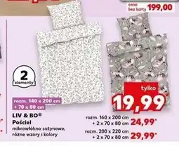 Kaufland Komplet pościeli satyna 220 x 200 cm + 2 70 80 Liv & Bo oferta