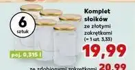 Kaufland Komplet słoików ze złotymi nakrętkami 315 ml oferta