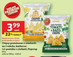 Auchan Chipsy proteinowe o smakach: ser i cebula, barbecue itp. Popcrop oferta