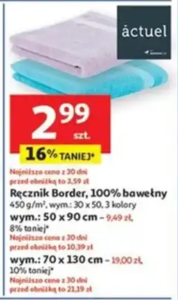 Auchan Ręcznik Border, 100% bawełny oferta