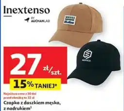Auchan Czapka z daszkiem męska, z nadrukiem Inextenso oferta
