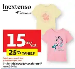 Auchan T-shirt dziewczęcy z cekinami oferta