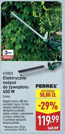 ALDI Elektryczne nożyce do żywopłtu oferta