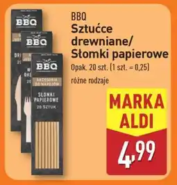 ALDI BBQ Sztućce drewniane/Słomki papierowe oferta