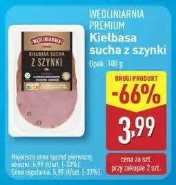 ALDI Kiełbasa sucha z szynki oferta