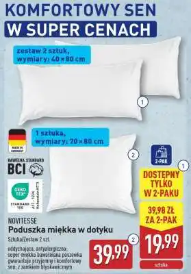 ALDI NOVITESSE Poduszka miękka w dotyku oferta