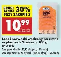 Biedronka Łosoś wędzony na zimno plastry Marinero oferta