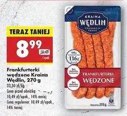 Biedronka Franfurterki wędzone Kraina Wędlin oferta
