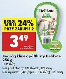 Biedronka Twaróg klinek półtłusty Delikate oferta