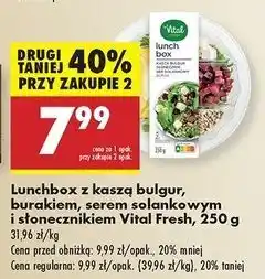 Biedronka Lunchbox z kaszą bulgur burakiem serem solankowym i słonecznikiem Vital Fresh oferta