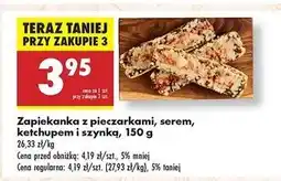 Biedronka Zapiekanka z pieczarkami serem ketchupem i szynką oferta