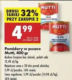 Biedronka Pomidory całe bez skórki pelati Mutti oferta