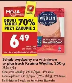 Biedronka Schab wędzony na wiśniowo w plastrach Kraina Wędlin oferta