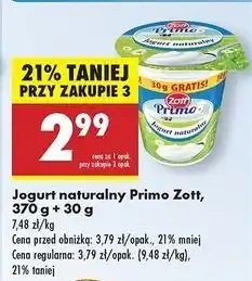 Biedronka Jogurt naturalny Zott Primo oferta