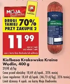 Biedronka Kiełbasa krakowska Kraina Wędlin oferta