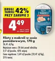 Biedronka Filety z makreli w sosie pomidorowym Marinero oferta