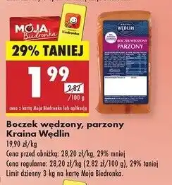 Biedronka Boczek wędzony parzony Kraina Wędlin oferta
