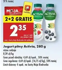 Biedronka Jogurt jagoda-borówka amerykańska Danone Activia oferta
