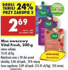 Biedronka Mus jabłko-wiśnia-truskawka Vital Fresh oferta
