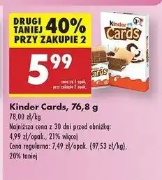 Biedronka Herbatniki z czekoladą Kinder Cards oferta