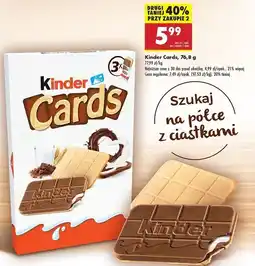 Biedronka Herbatniki z czekoladą Kinder Cards oferta