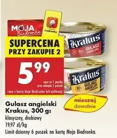 Biedronka Gulasz angielski z kurczaka Krakus Animex oferta