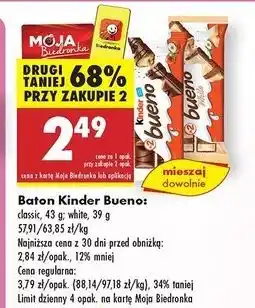 Biedronka Baton Kinder Bueno White oferta