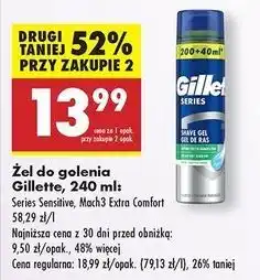 Biedronka Żel do golenia extra comfort Gillette Mach3 oferta