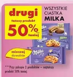 Biedronka Ciastka biszkoptowe przekładane nadzieniem kakaowym i kawałkami czekolady Milka Choc oferta